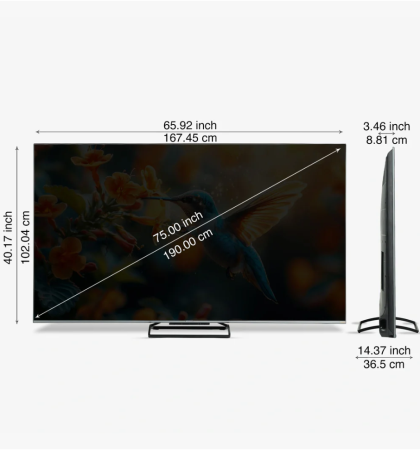 Sansui 189cm (75 Inch) 4K Ultra HD Quantum Dot Mini LED Google TV