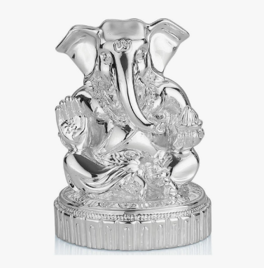 Glossy Small Ganesha Silver (h-10 cm)