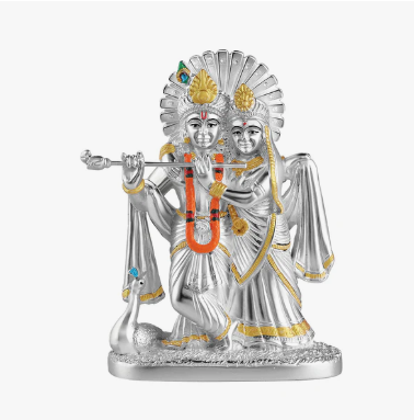God Idols Radha Krishna Small - Silver