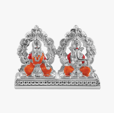 Lakshmi Ganesh ji single base (joined)- Colored