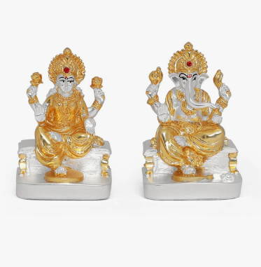 Golden Laxmi Ganesha (h-7 cm)