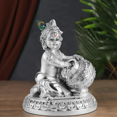 Bal Gopal with makhan- Silver