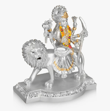 Silver Small Durga Maa (h-10 cm)
