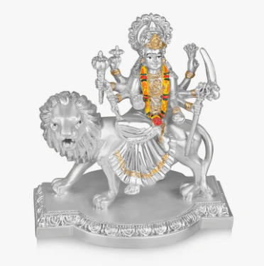 Silver Small Durga Maa (h-10 cm)