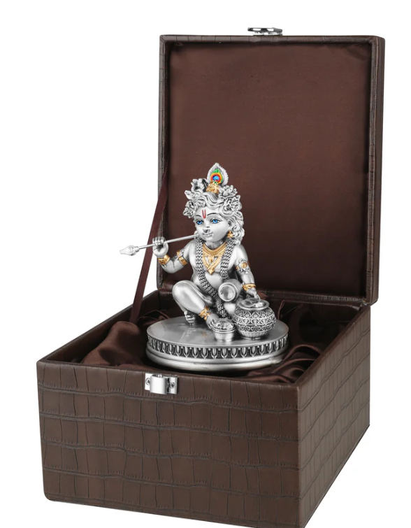 Divine Silver-Plated Bal Krishna Idol (H-8 cm)