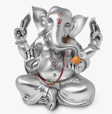 Matt Ganesha (h-14 cm)- Silver