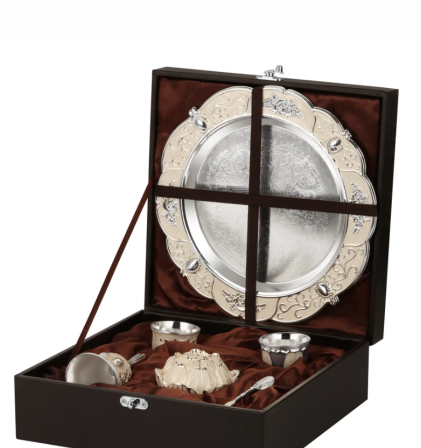 Pastel Puja Thali (White)